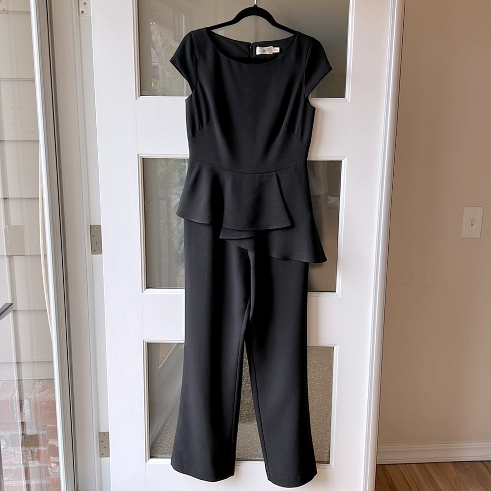 Eliza J. Cap Sleeve, Peplum Waist Jumpsuit